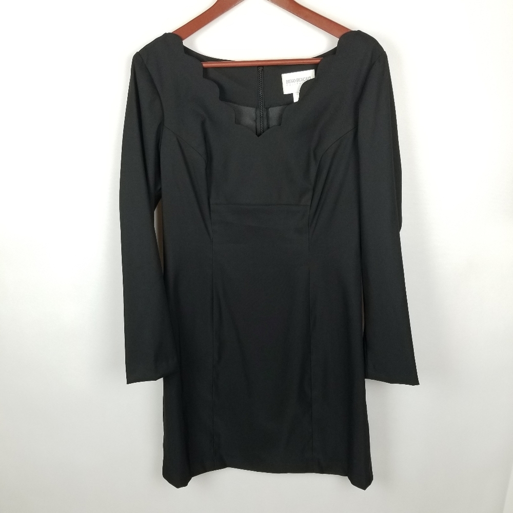 Hugo Buscati Black Long Sleeved Scallop Dress 12